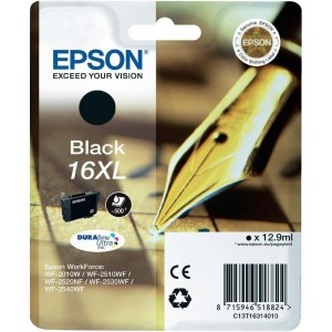 EPSON 16XL NEGRO ORIGINAL ref. T1631 para impresoras Epson WorkForce WF-2010W, WF-2510, WF-2520NF,  WF-2530WF,  WF-2540WF