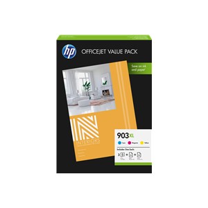 Pack HP 903XL 3 colores original + papel