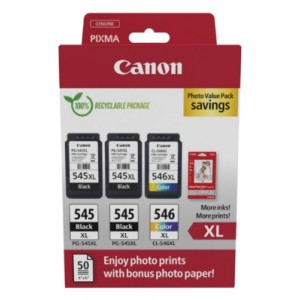 Pack original Canon 2 uds. PG545XL   1 ud. CL546XL   50 Hojas de Papel Foto - 8286B015